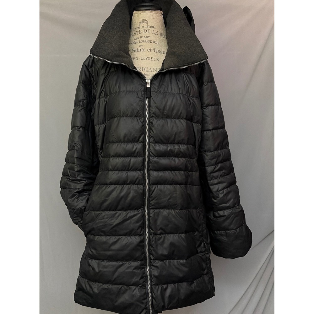 Marc New York Andrew Marc Black Premium Down Puffer Coat Hooded Plus Size 2X